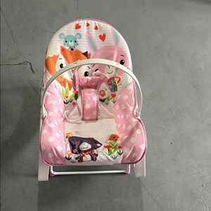 Pink Kids Toy Rocker with Animal Print